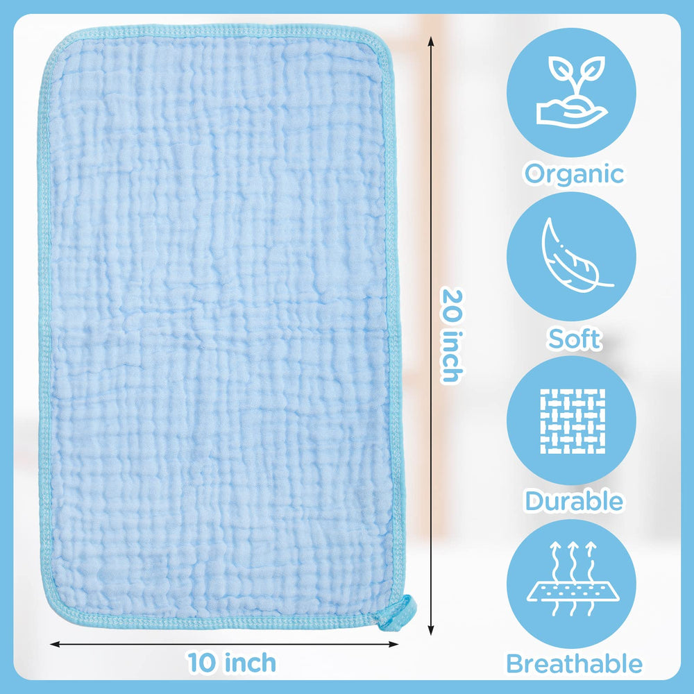 Tudomro muslin burp cloths blue set ready for frequent spit-ups and gentle baby care
