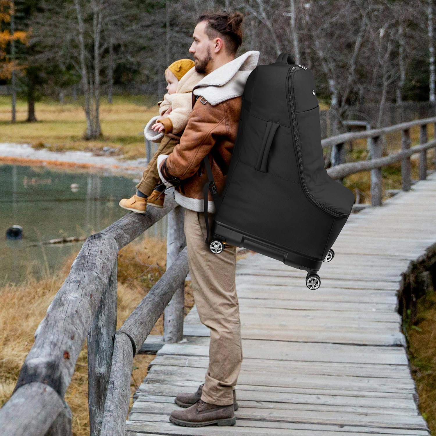 TUGUAN travel bag black color option for sleek, versatile travel gear.