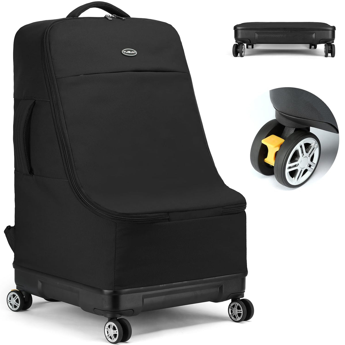 TUGUAN travel bag front view highlighting compact protection for car seats during trips.