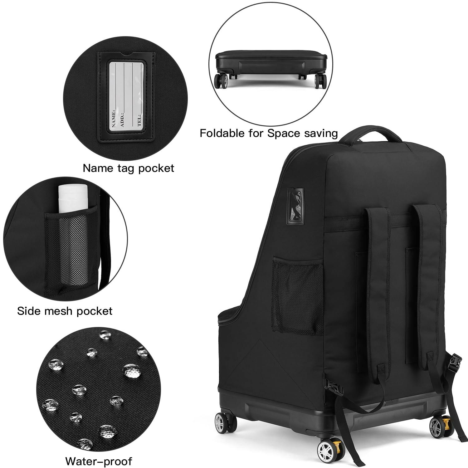 TUGUAN travel bag padded handles cushion the grip for comfortable lifting.