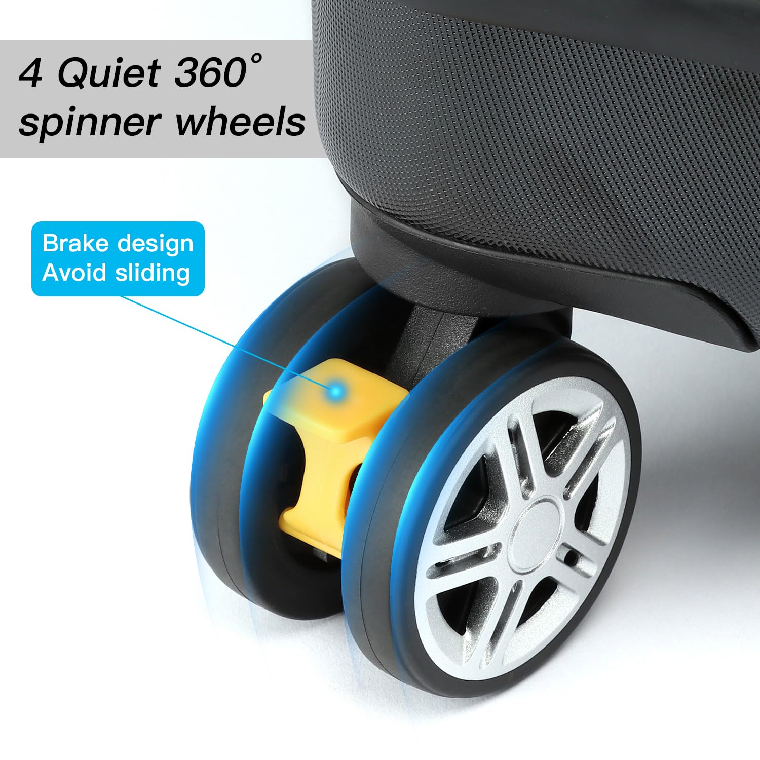 TUGUAN travel bag with spinner wheels enables smooth, effortless airport navigation.