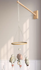 Tuiiopoli crib-mobile-arm installation shows universal-fit wall mount.