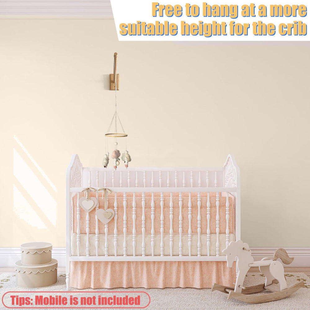 Tuiiopoli crib-mobile-arm universal-fit demonstrates adaptable mounting for all cribs.