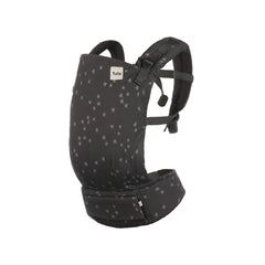 Tula Baby Linen Carrier front view showing ergonomic support for growing toddlers