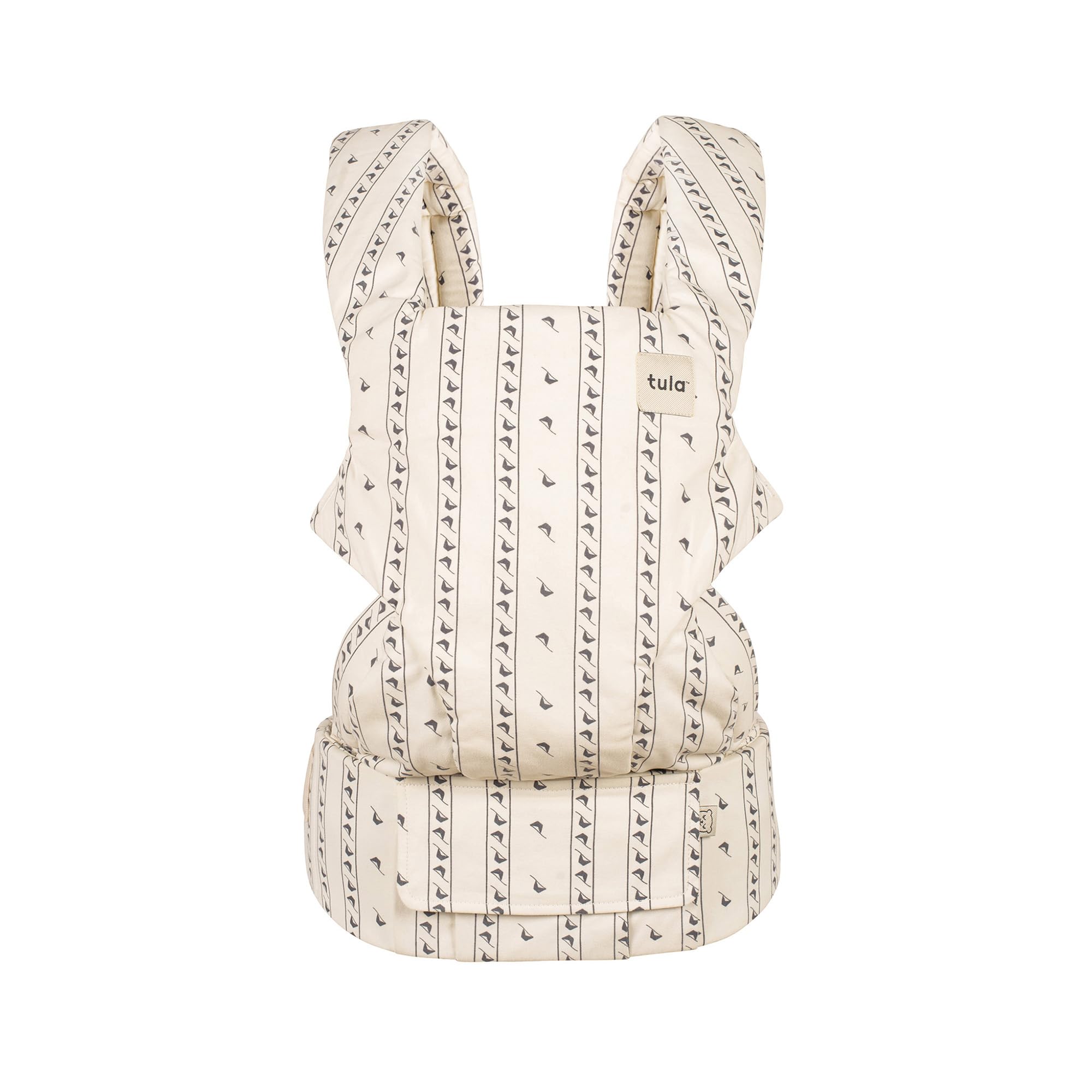 Tula Explore Cotton Carrier Coast front view with padded waistband for comfortable carry.