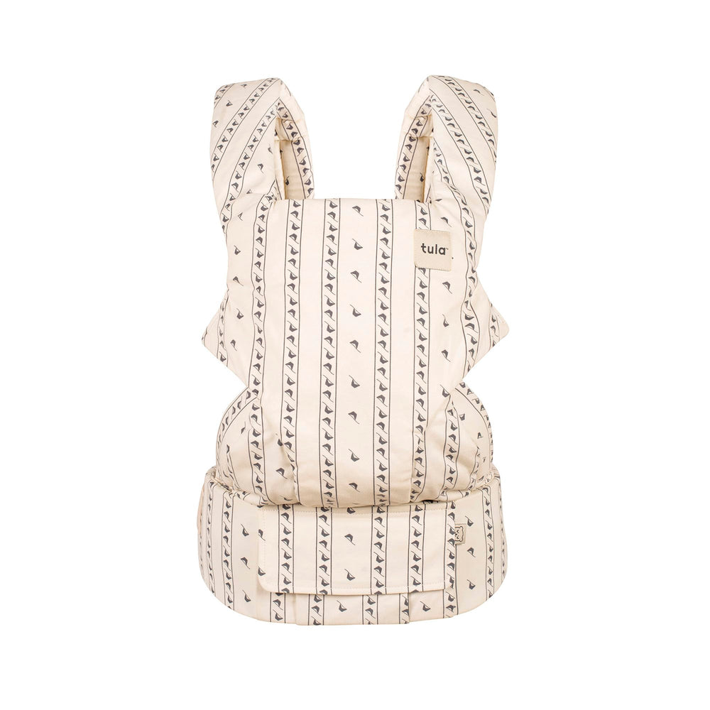 Tula Explore Cotton Carrier Coast front view with padded waistband for comfortable carry.