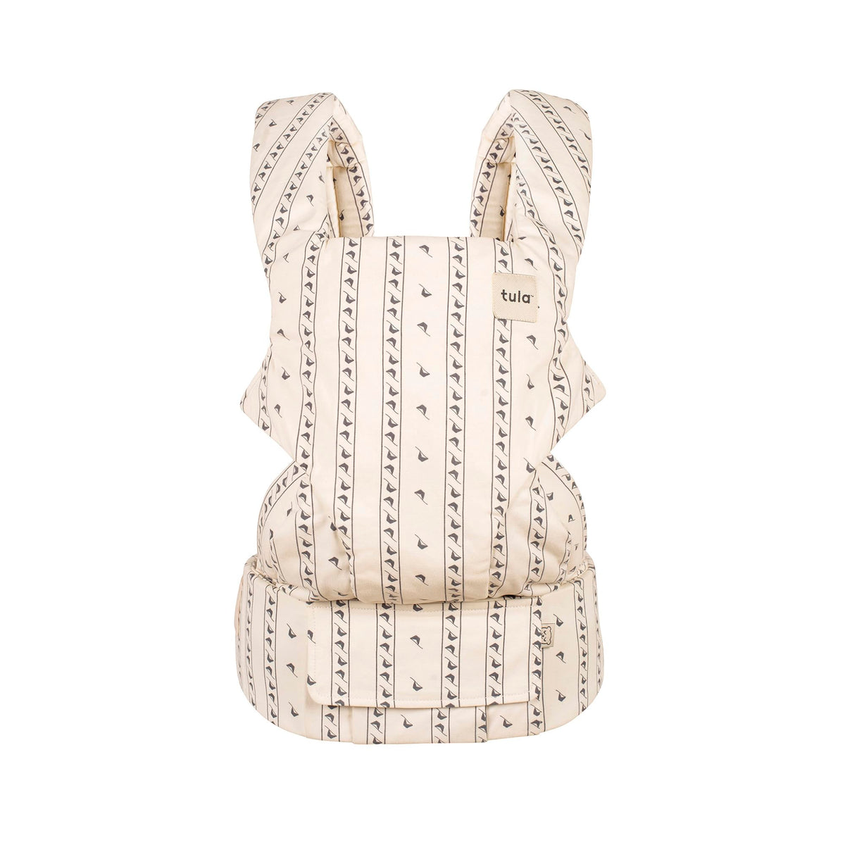 Tula Explore Cotton Carrier Coast front view with padded waistband for comfortable carry.