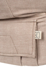 Tula Linen toddler carrier back carry with breathable fabric for warm days.