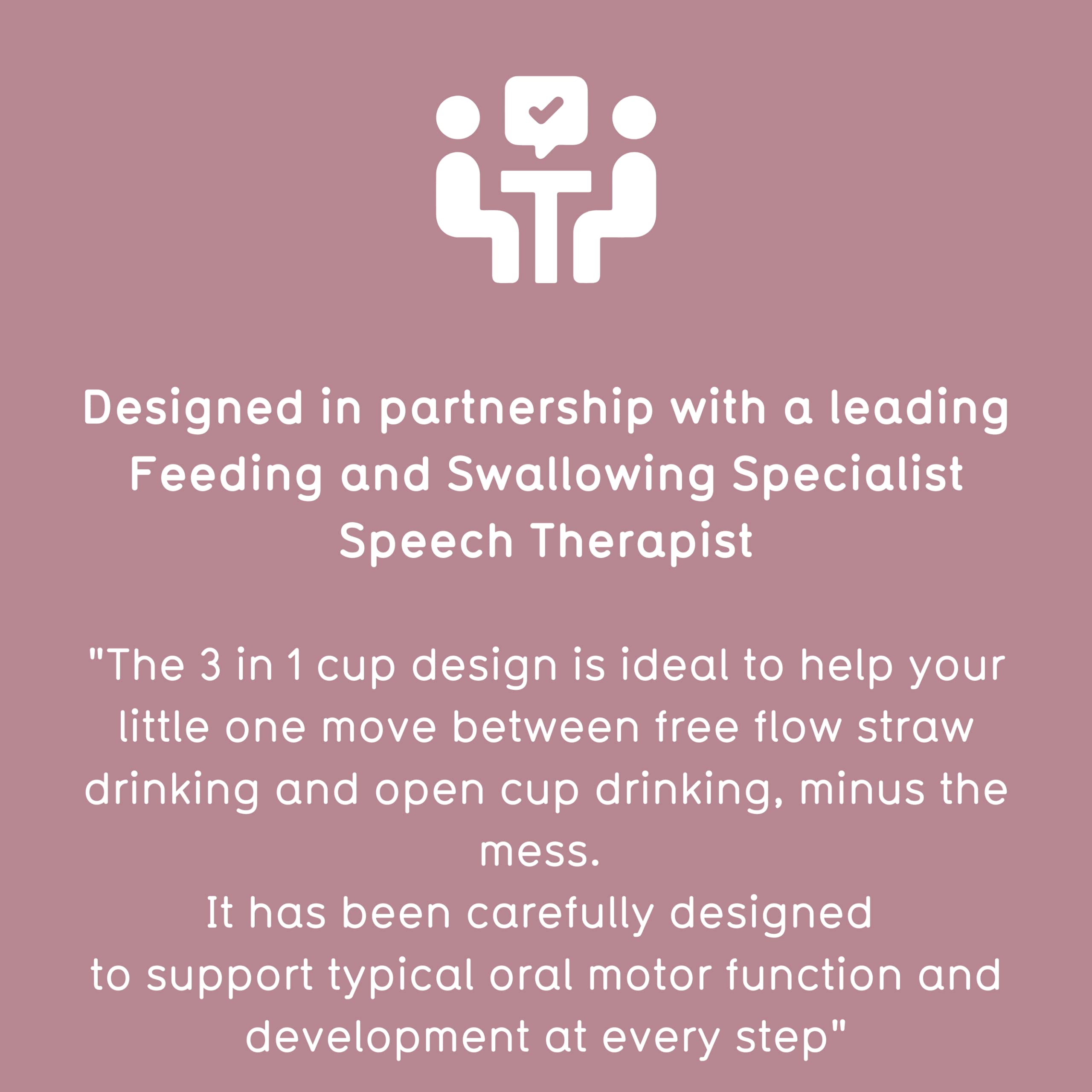TUM TUM pink anti-topple base reduces spills during meals.