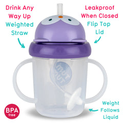 TUM TUM Olivia Owl 200ml leakproof lid closed demonstrates spill-free meals on the go.