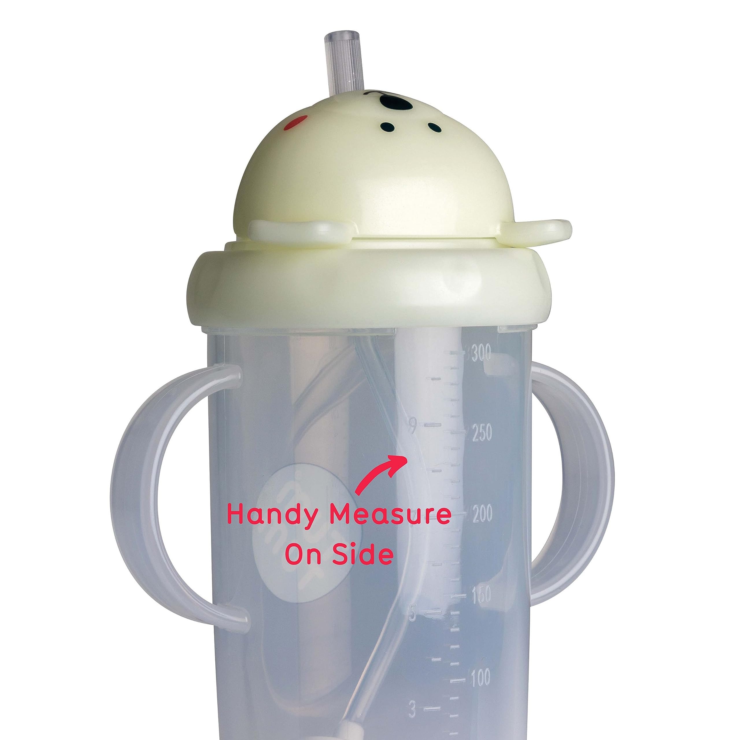 TUM TUM Tippy Up leakproof flip-top lid keeps the cup tidy during travel.