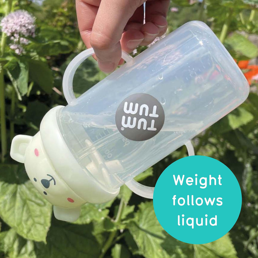 TUM TUM Tippy Up free-flow no valve straw enables easy drinking for little ones.