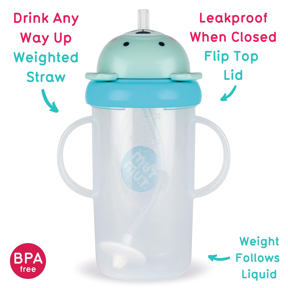 TUM TUM Tippy Up weighted straw action follows liquid for easy sipping