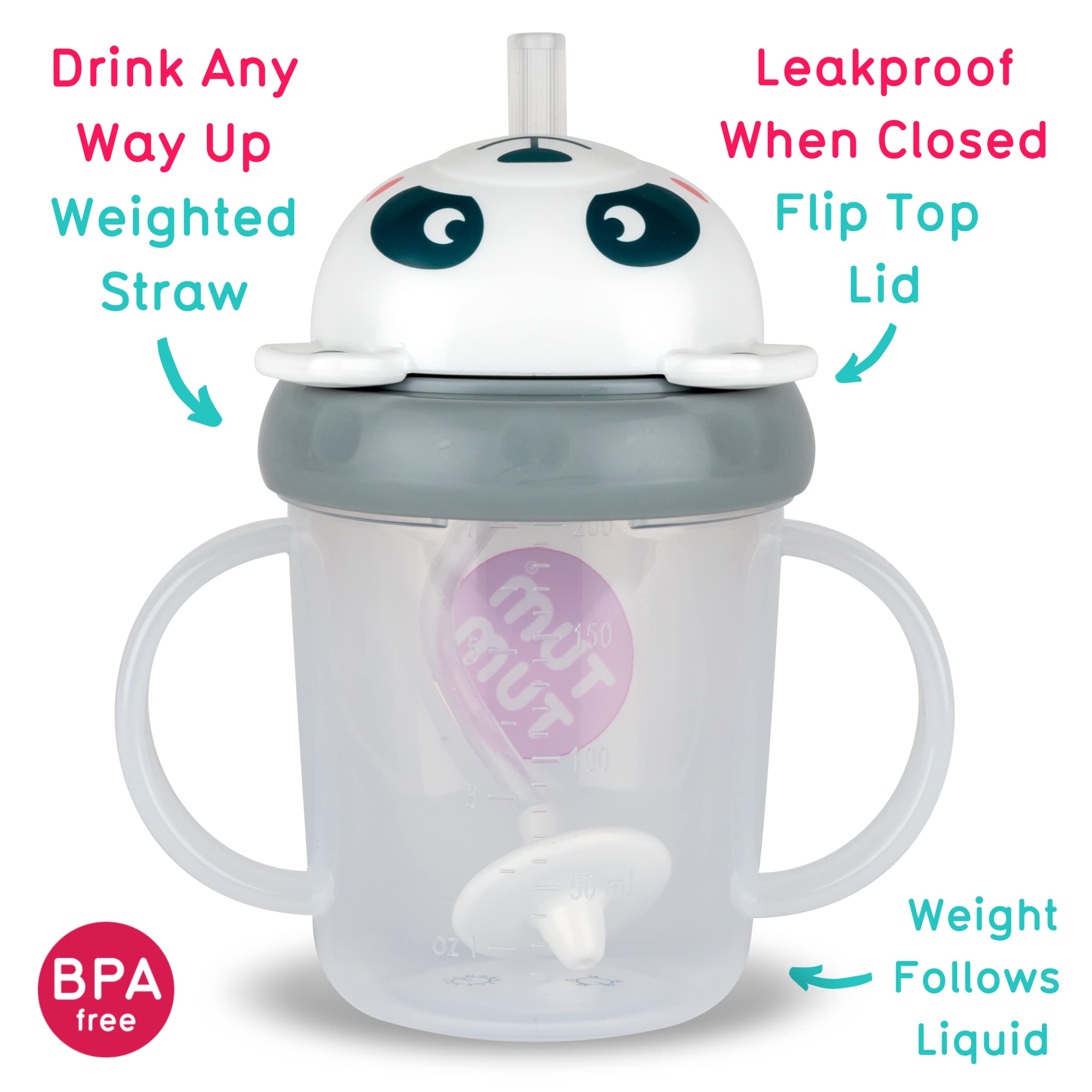 TUM TUM Tippy Up weighted-straw shows liquid following for upright sipping.