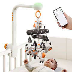 TUMAMA KIDS crib mobile star projection creates soothing ambient lighting for bedtime.