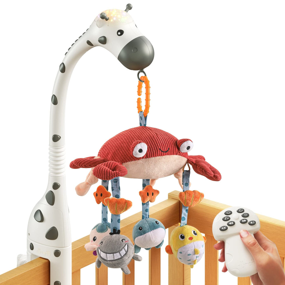 TUMAMA KIDS crib mobile star projector creates calming star visuals for nap time