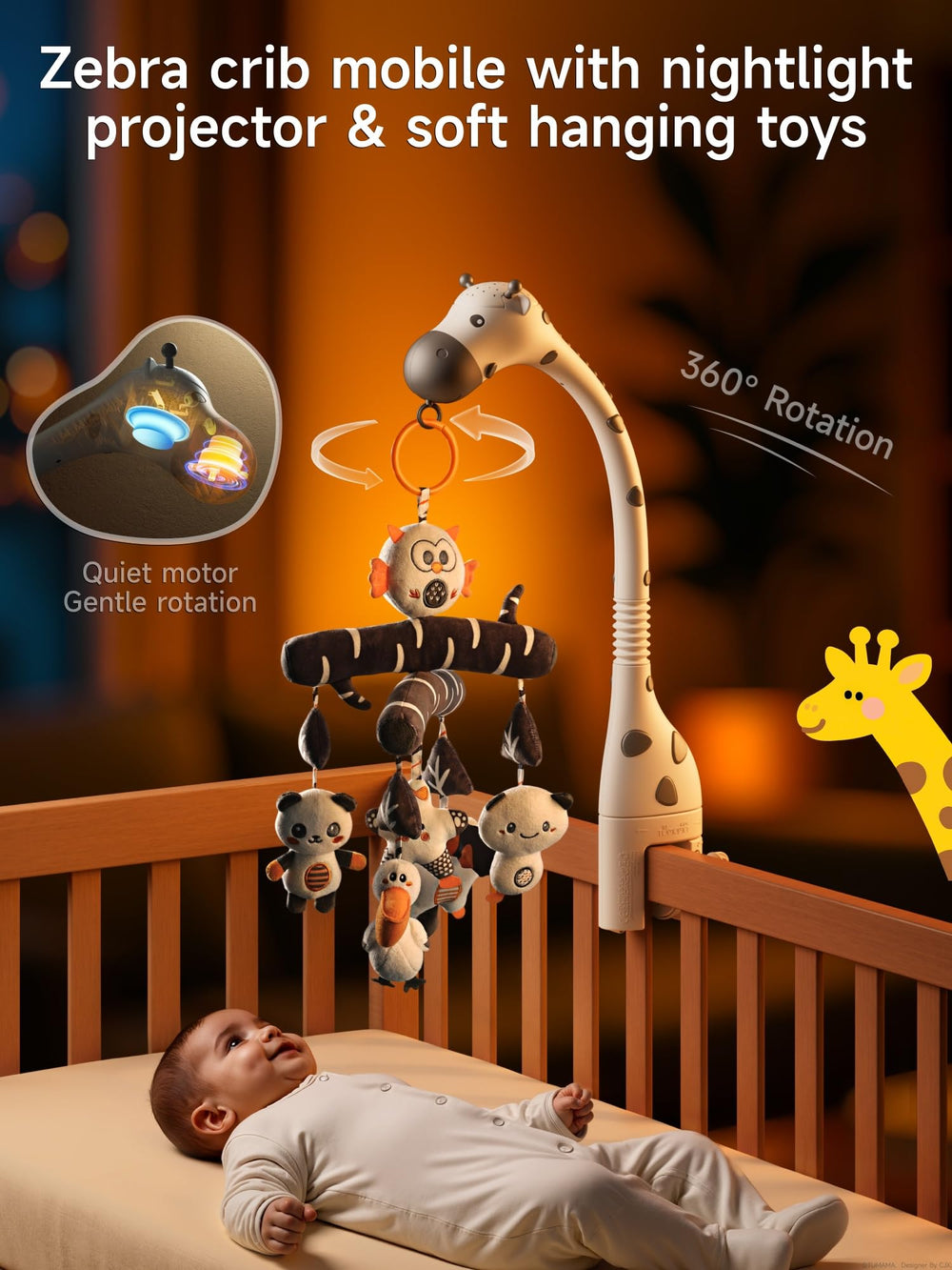TUMAMA KIDS star-projector night light brightens nursery with calming visuals