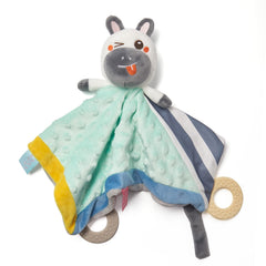 TUMAMA Kids zebra security blanket lovey face close-up for cozy comfort during cuddles.