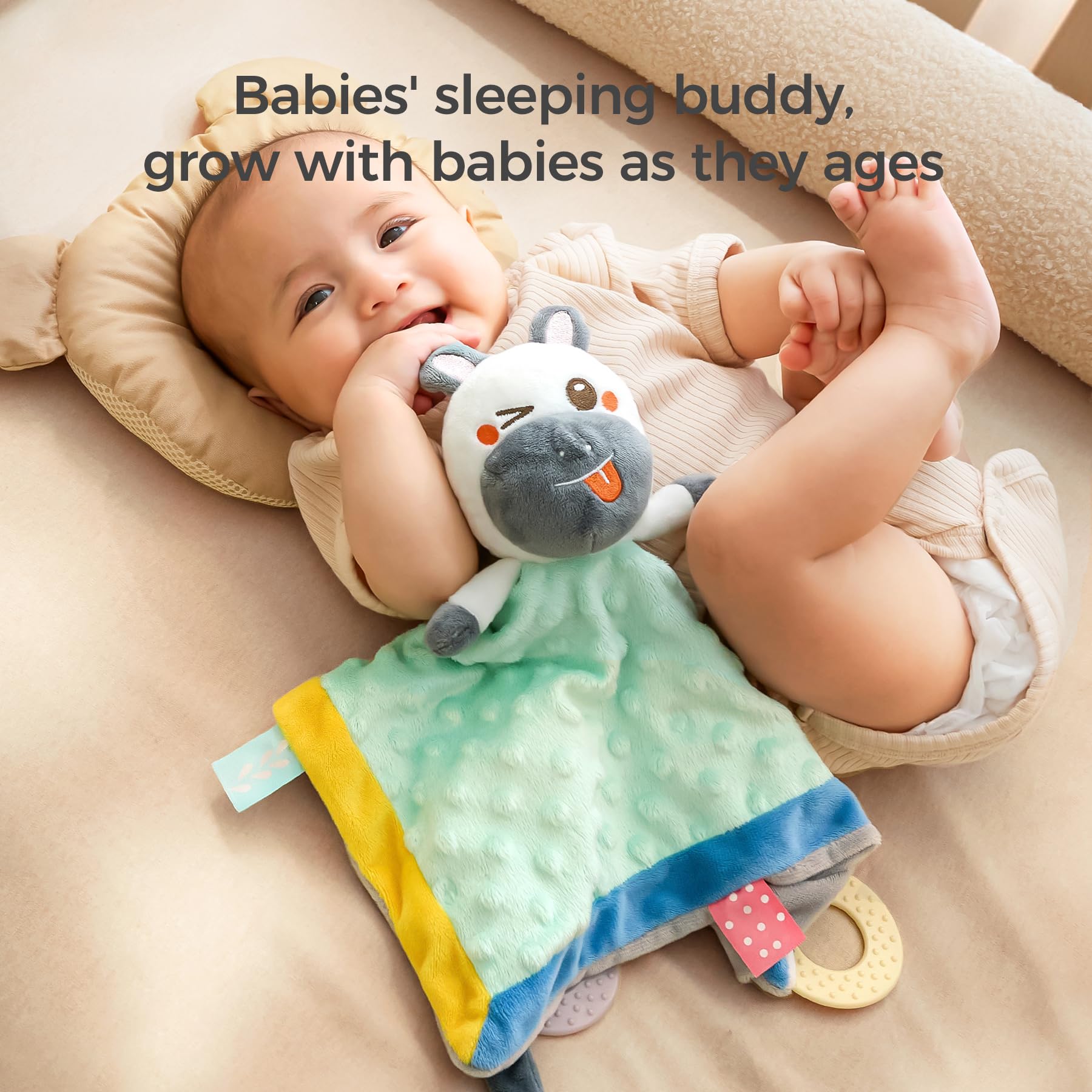 TUMAMA Kids zebra security blanket lovey is machine washable and durable for daily care.