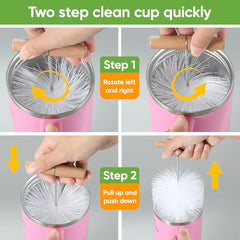 TUNIKO 3-in-1 lid brush cleans cups and lids efficiently.