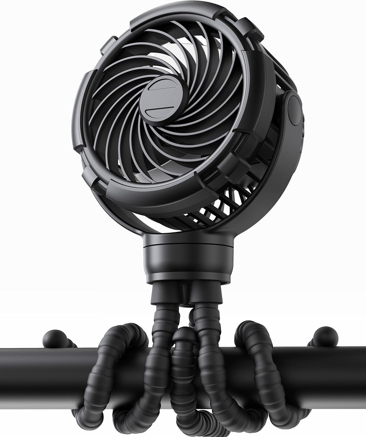 TUNISE stroller fan mounted on a stroller for on-the-go cooling
