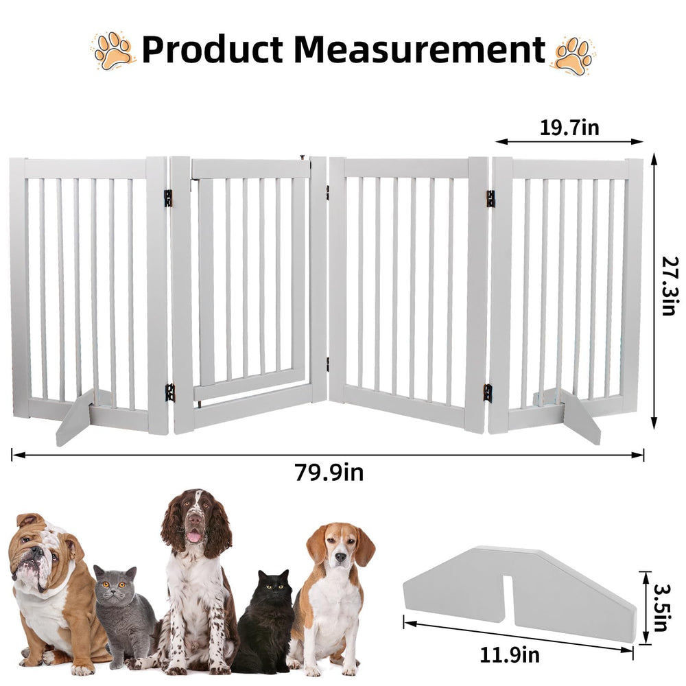 Tuopus indoor dog gate anti-tip-base demonstrates stable setup during energetic play.