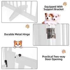 Tuopus indoor dog gate with built-in door latch for easy access.