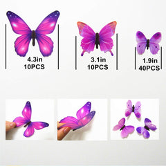 Tuosiwei 3D butterfly detail shows dimensional color on walls.