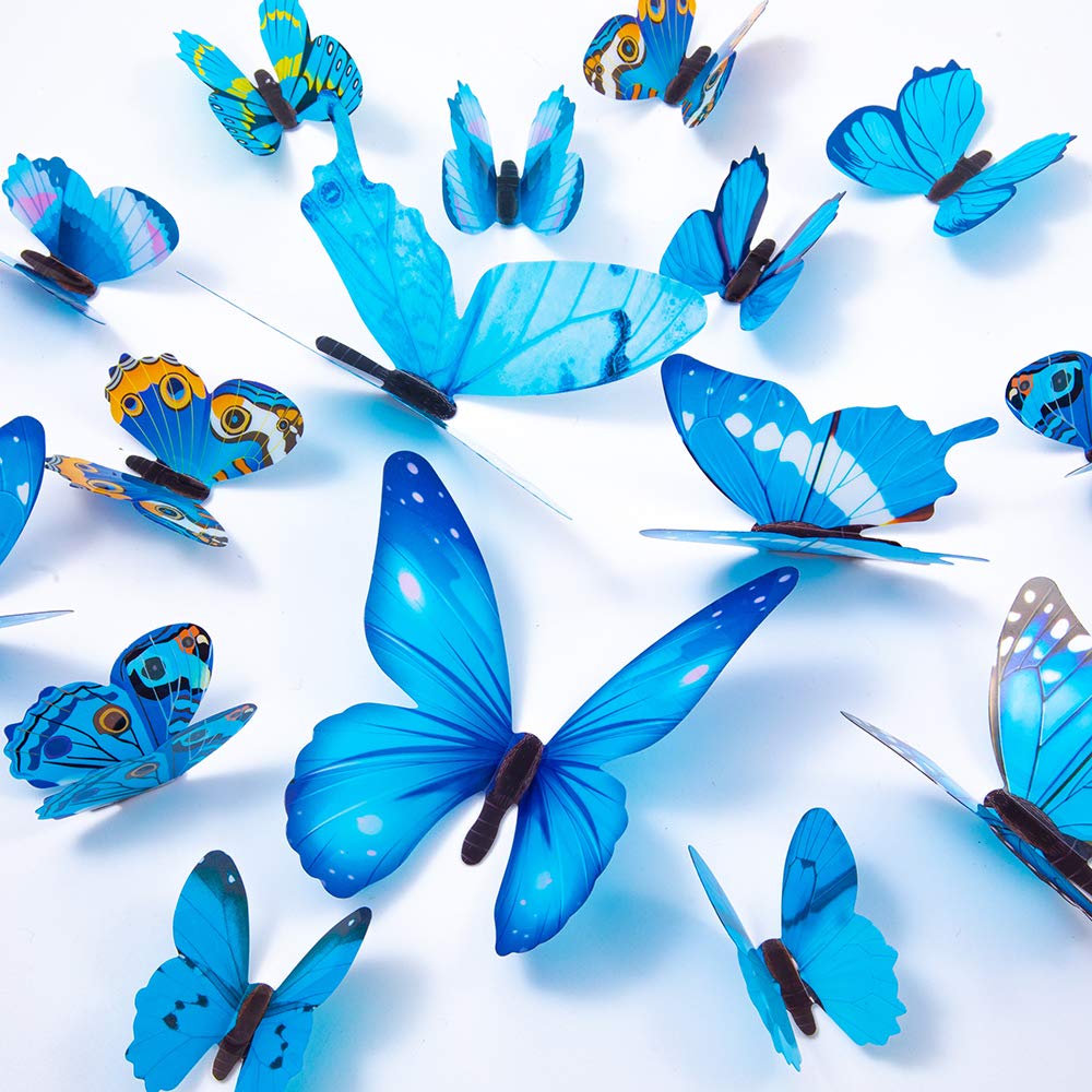 Tuosiwei butterfly wall decal blue cluster adds whimsy to nursery walls