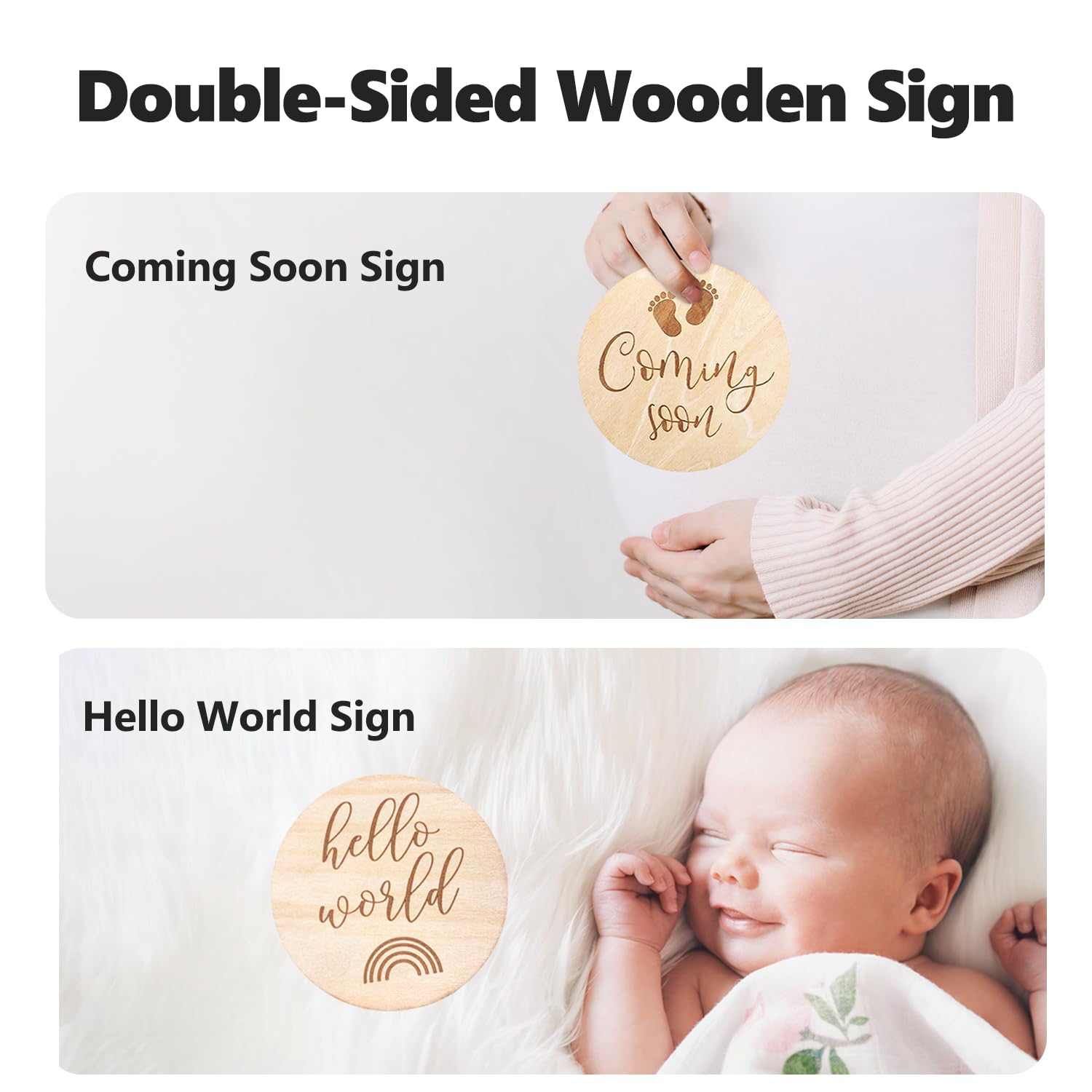 TUOWITA pine wooden frame supports versatile wall or desk display