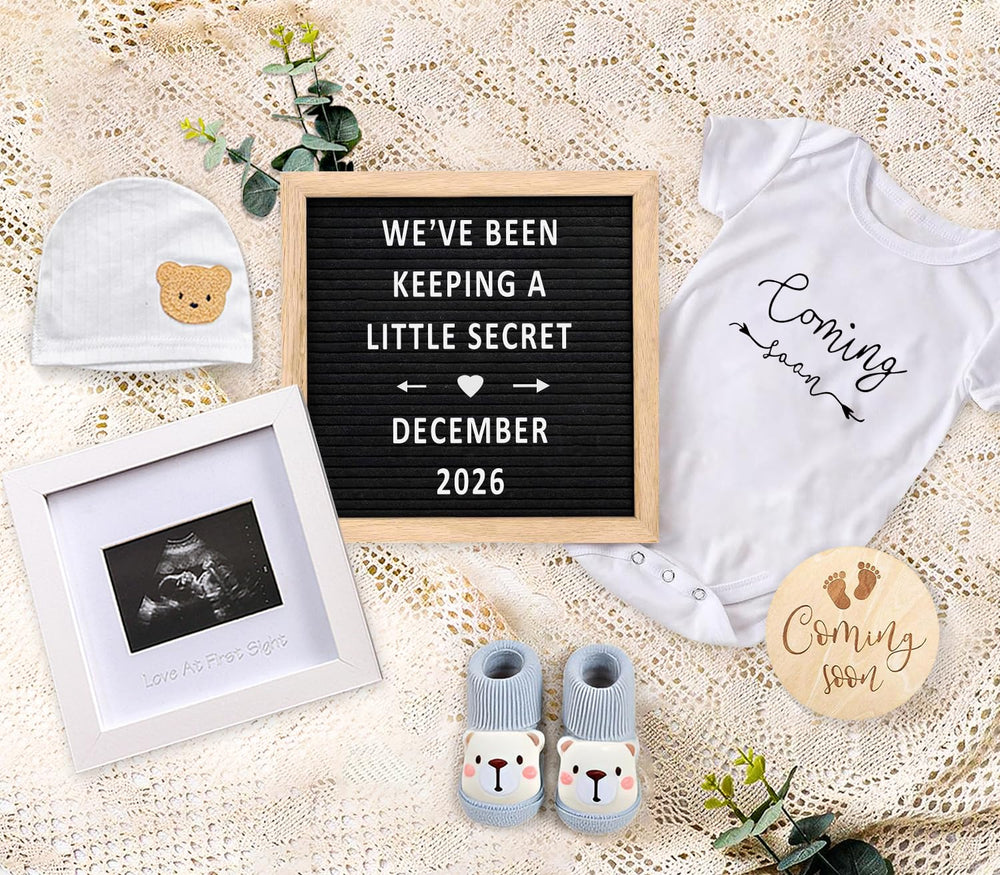 TUOWITA pregnancy announcement board with letters for a personalized reveal