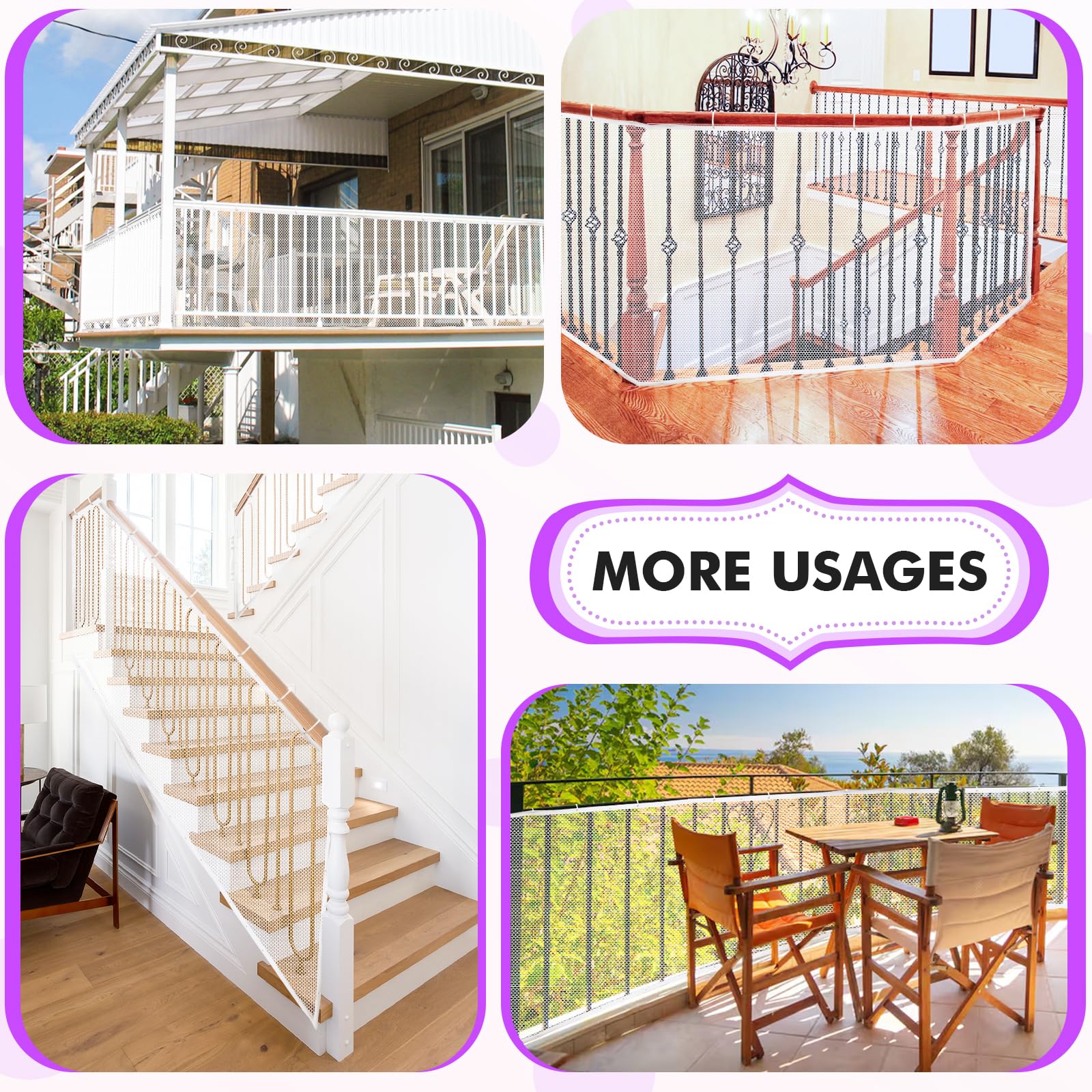 Tupi Banister Guard durable waterproof material resists tearing over time.