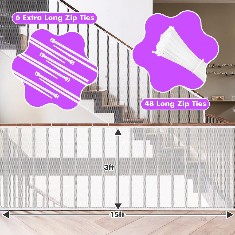 Tupi Banister Guard easy-zip-tie installation ensures secure setup.