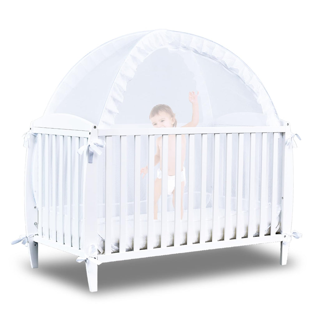 Tupi crib tent pop-up setup enables fast, secure installation for crib safety.