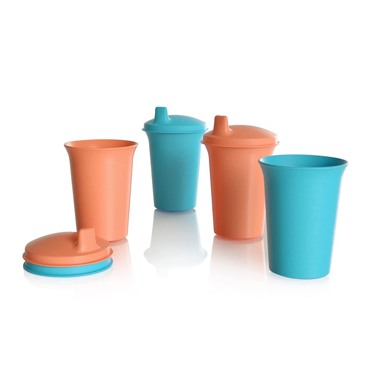 Tupperware Bell Tumblers Sippy Cup Seal 7 oz Cosy Rosy & Spa Blue, portable sip for travel