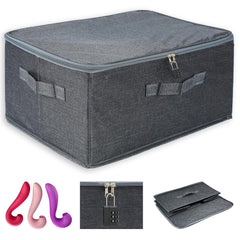 Turesmith lockable toy storage box closed view showcasing discreet design for privacy