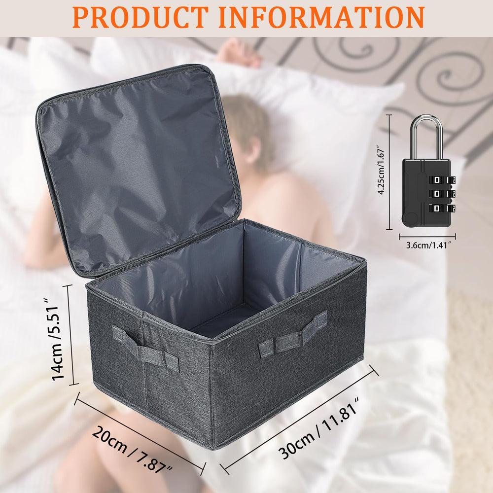 Turesmith lockable toy storage box locked with a visible combination dial for security