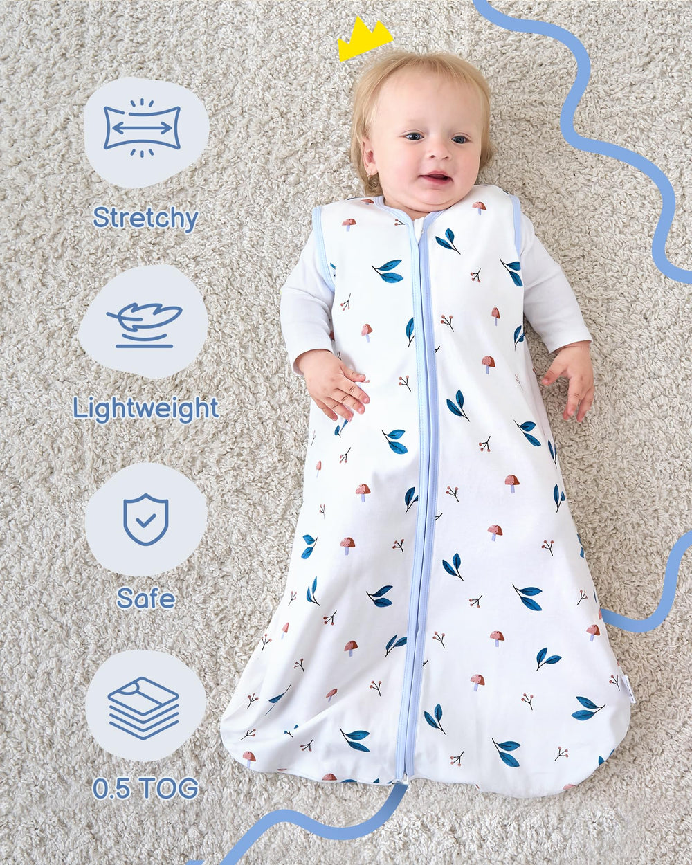 TURMEWU 100% cotton fabric delivers soft, breathable touch for sensitive skin