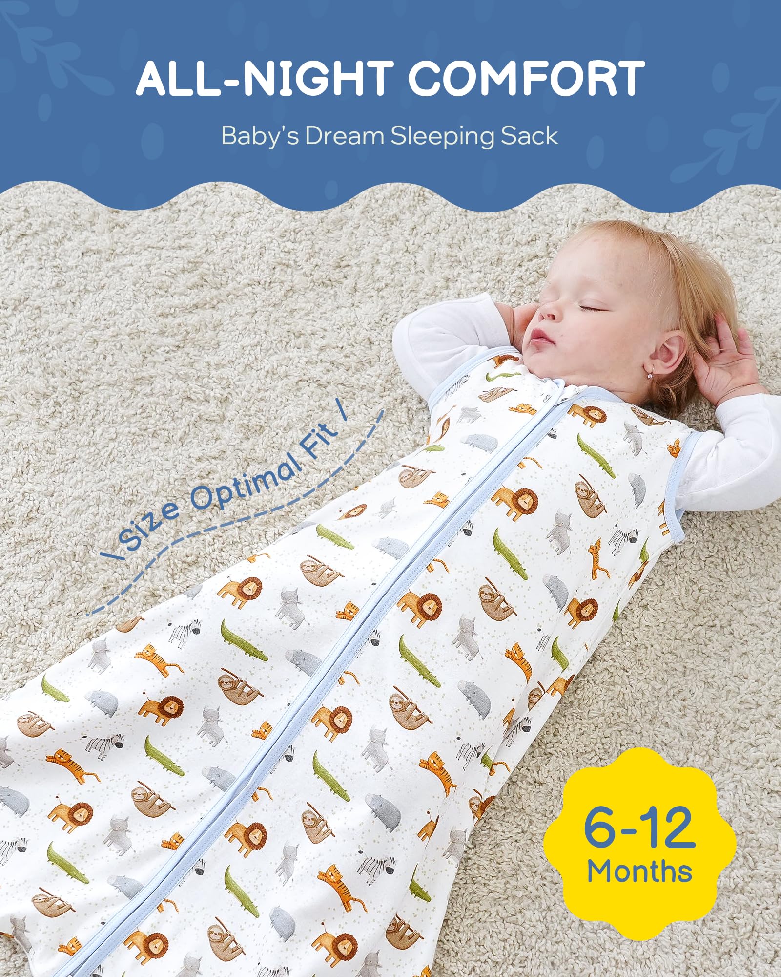 TURMEWU Sleep Sack available in multiple sizes for growing babies
