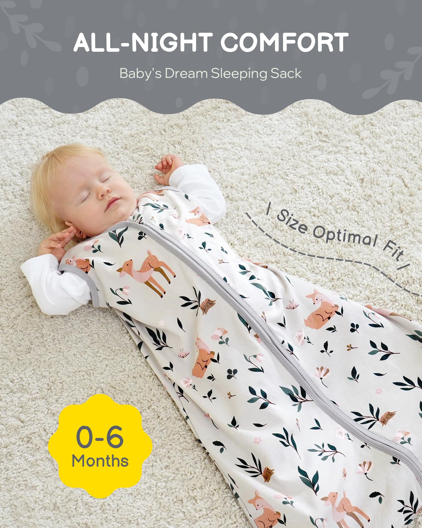 Turmewu sleep sack in fawn and grey for versatile styling