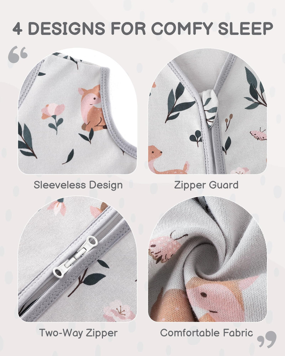 Turmewu sleep sack side view showing sleeveless design and airflow