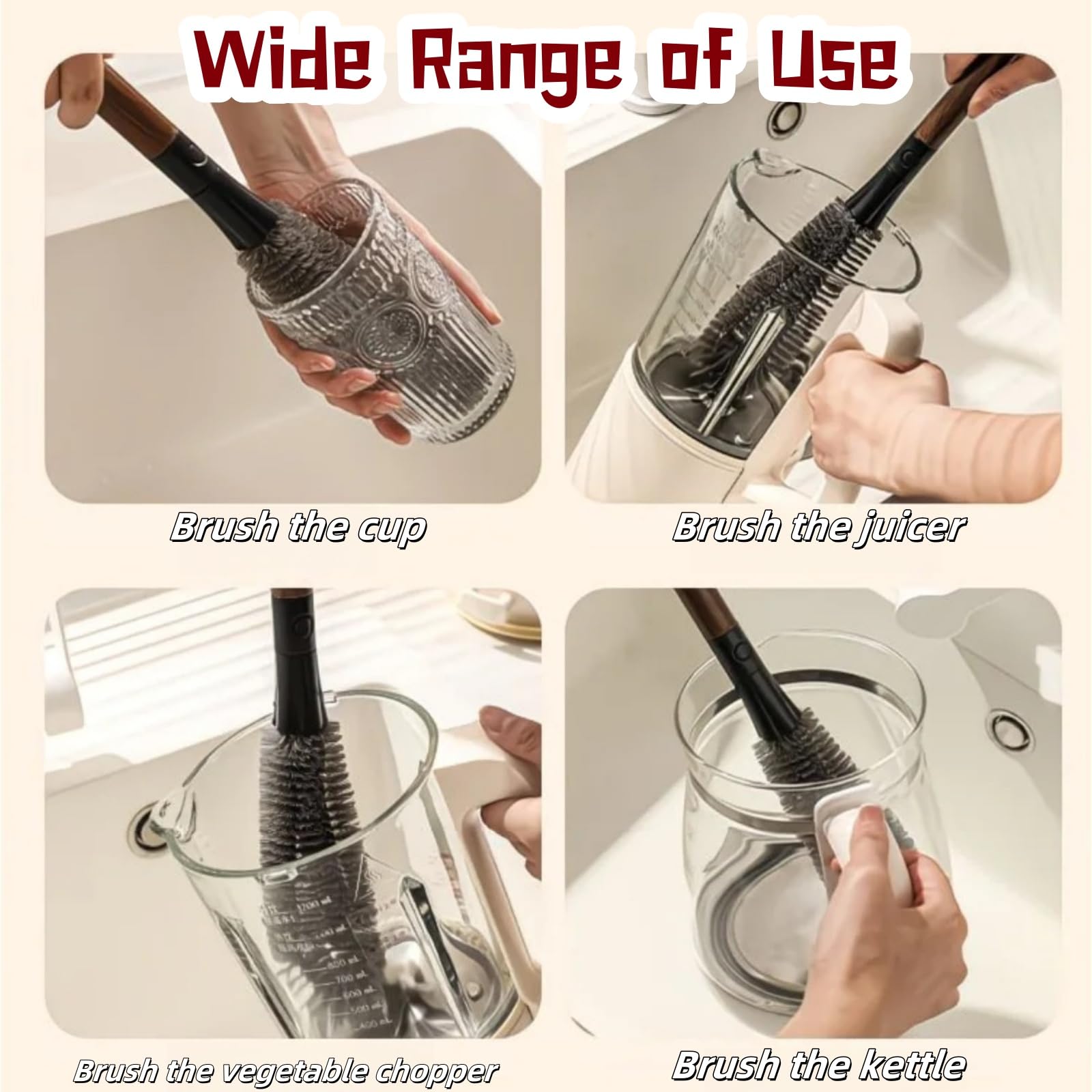 Turutu wooden handle grip detail for comfortable scrubbing.