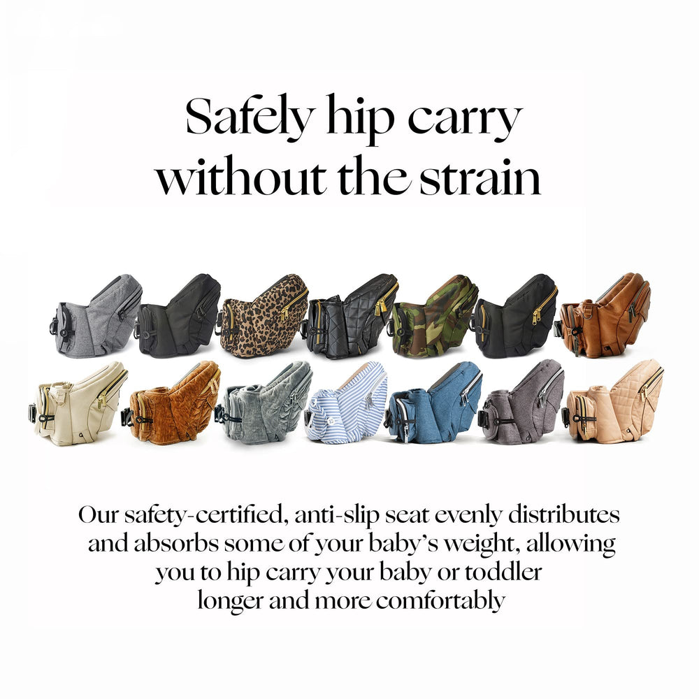 TushBaby packaging shows product ready to extend comfort while out and about