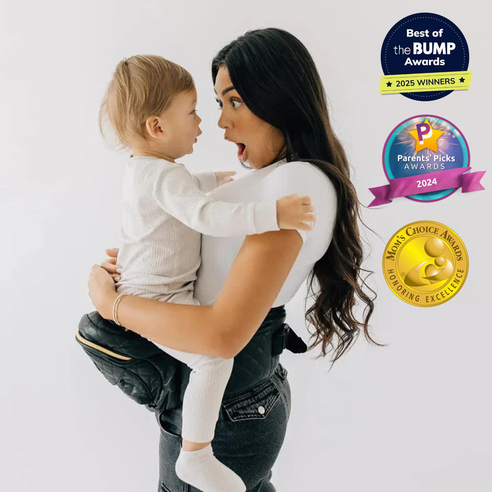 TushBaby Original hip-seat baby-facing position demonstrates bonding and visibility