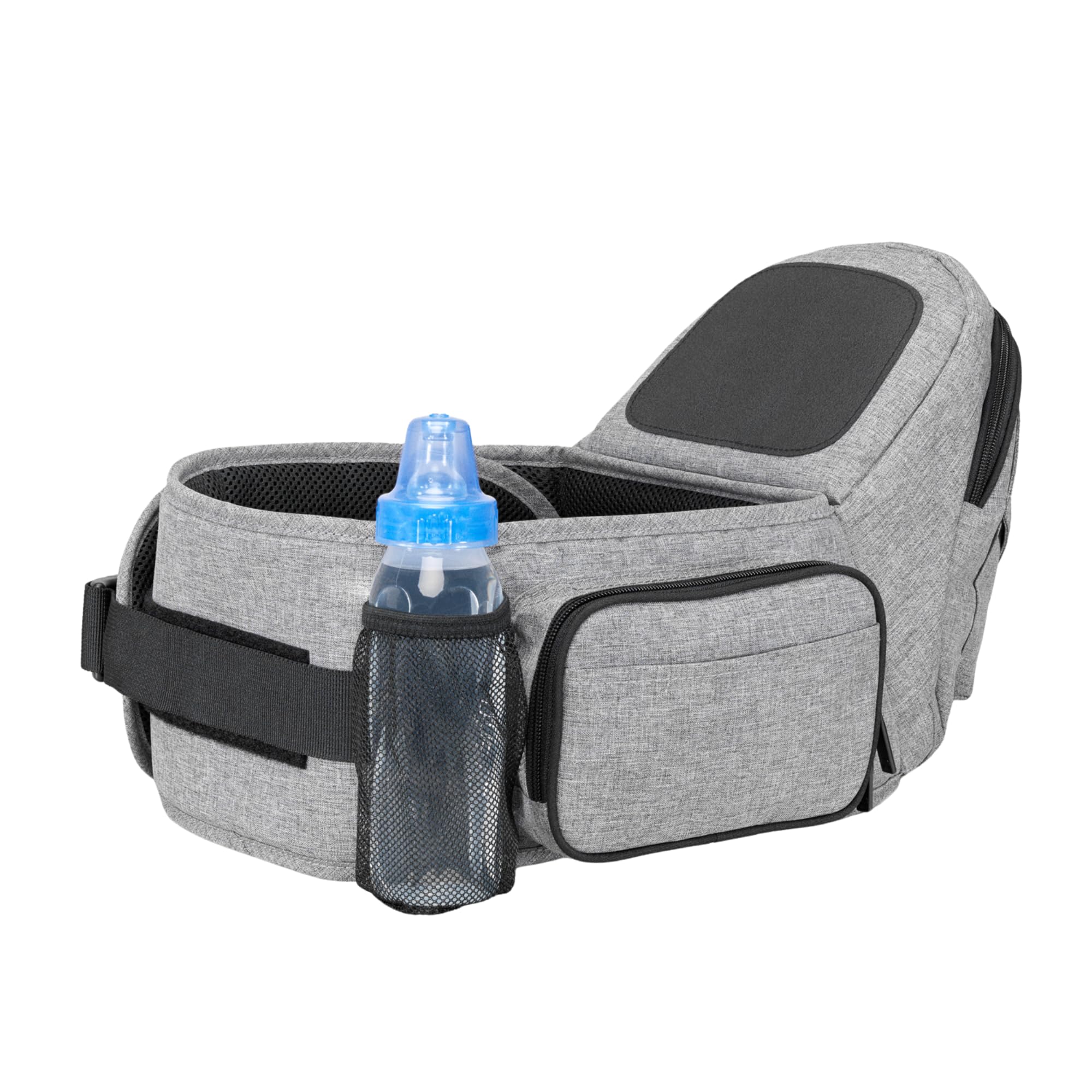 TushBaby Original hip seat enables nursing support on the go.