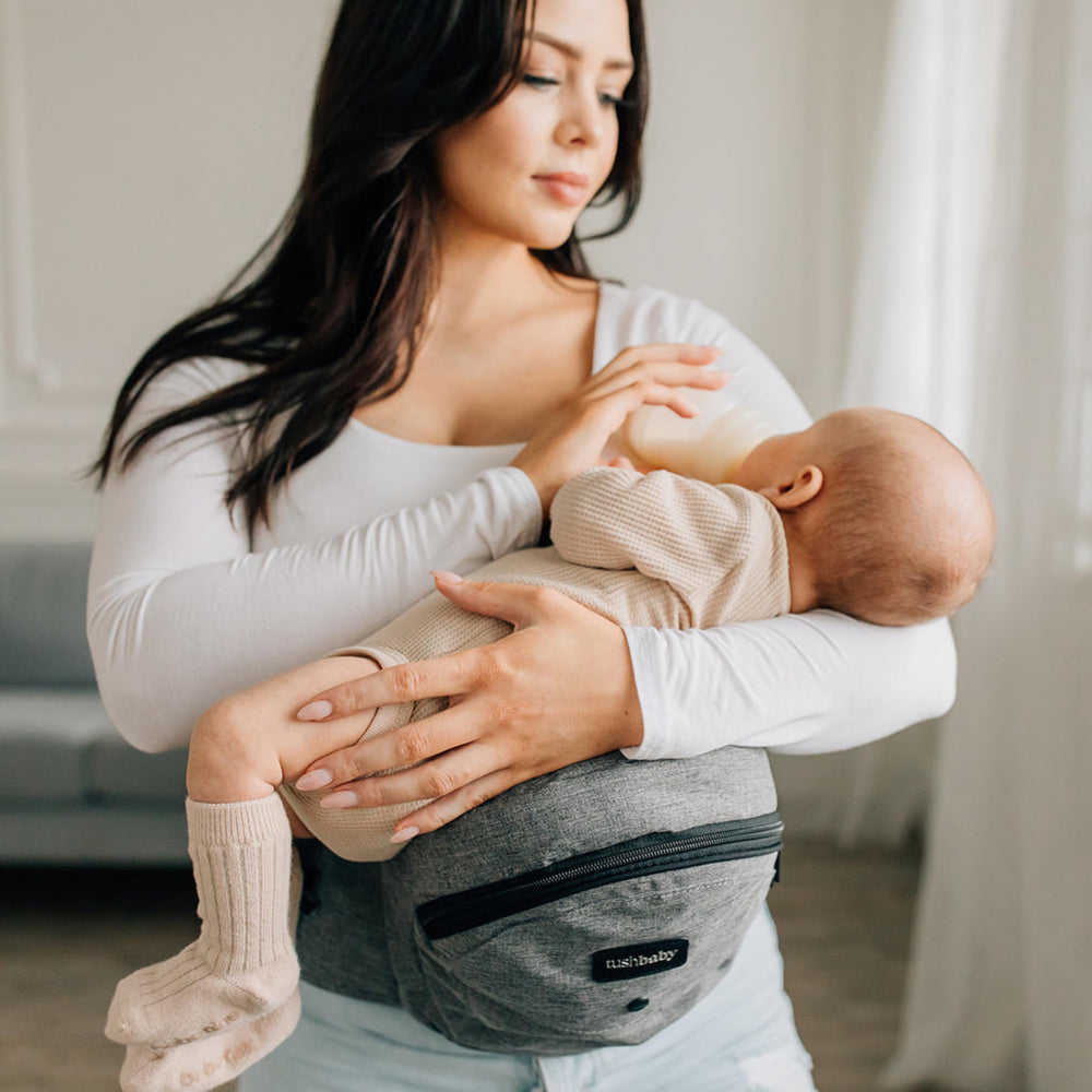 TushBaby Original hip seat shown with padded waistband.