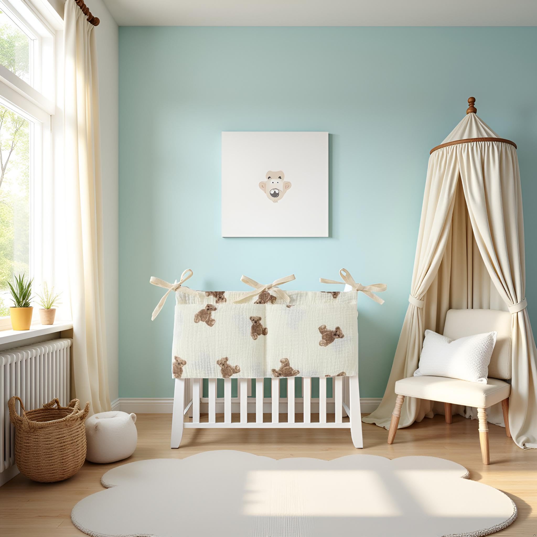 Tustao white bedside hanging bags crib hanging setup saves space