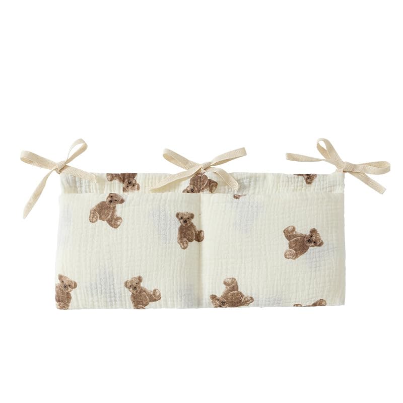 Tustao white bedside hanging bags milk bottle pocket for easy feeding access