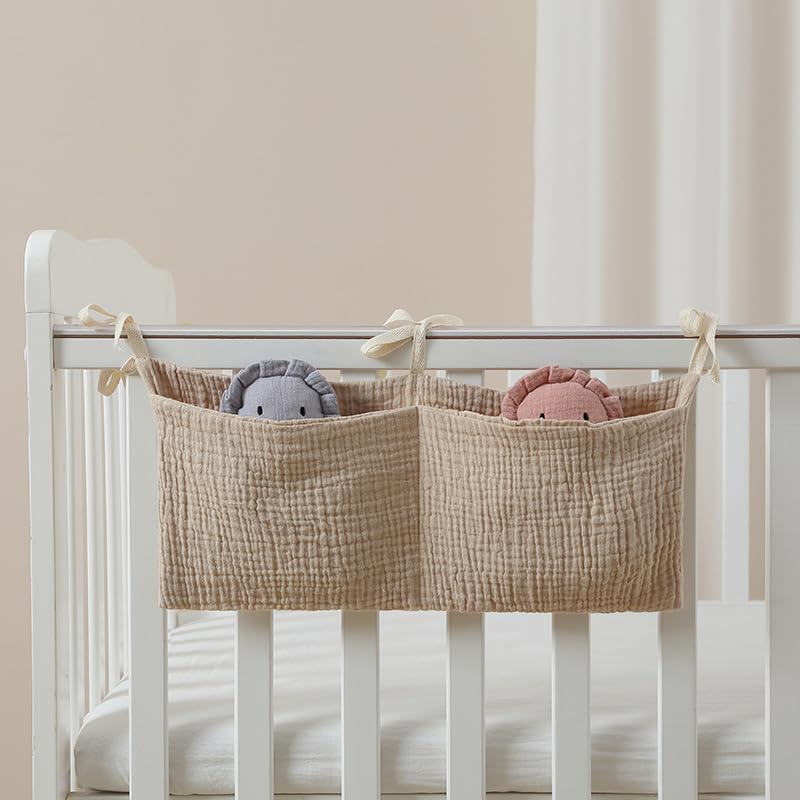 Tustao white bedside hanging bags tidy nursery scene with accessible items