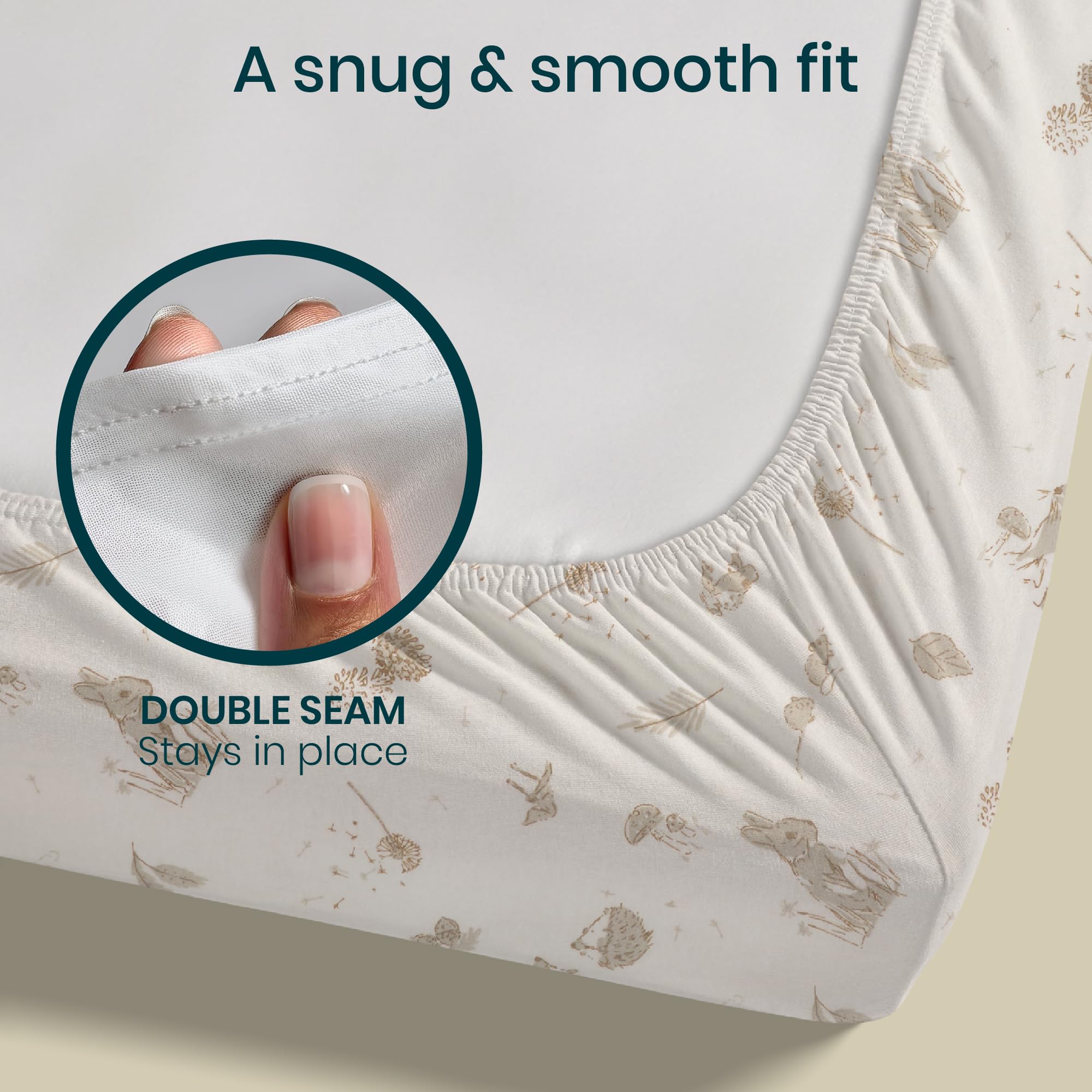 Tutti Bambini bassinet sheets soft bamboo viscose for gentle touch.